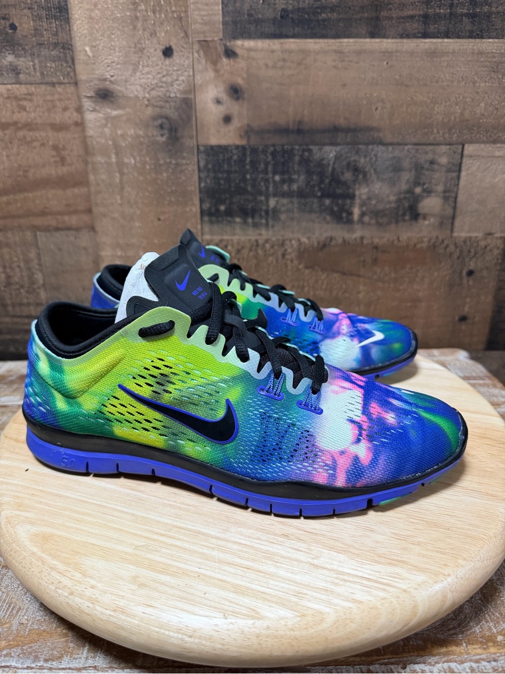 Nike Free 5.0 TR Fit 4 Print Womens 8 Multicolor Running Shoes 629832-054 2015